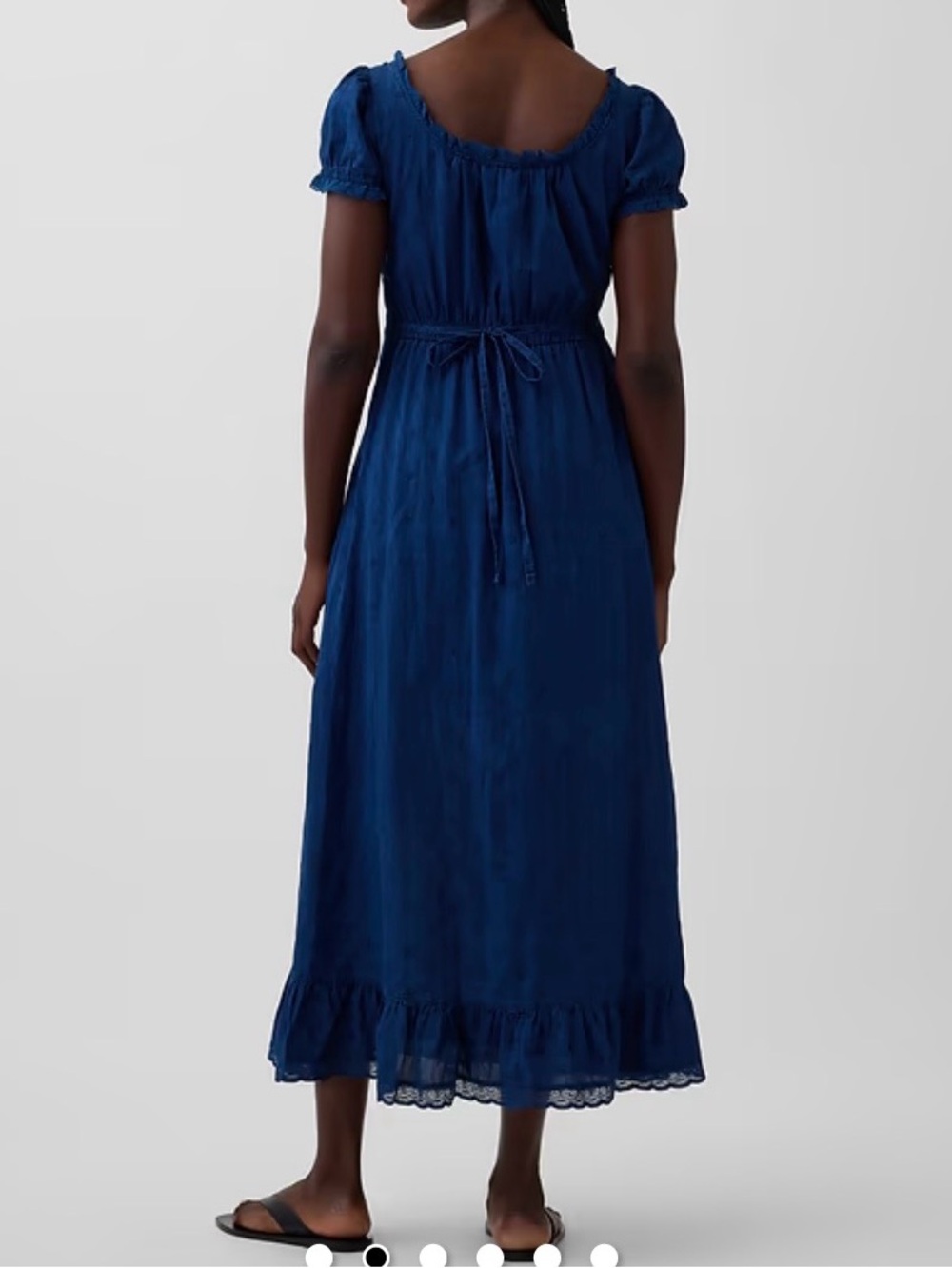 Gap Embroidered Puff-Sleeve Maxi Dress Indigo XL - Picture 2 of 12